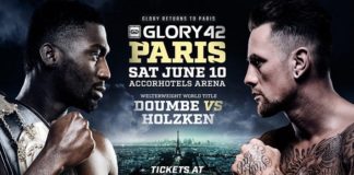Glory 42 Paris fans storm ring assault fighter