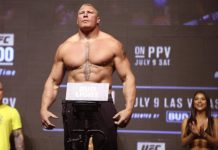Brock Lesnar weighs in at UFC 200