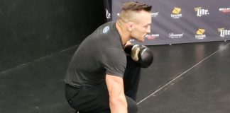 Michael Chandler at the Bellator 197 open workouts