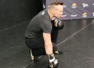 Michael Chandler at the Bellator 197 open workouts