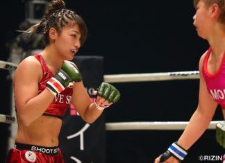 Rena Kubota (left) vs. Kanna Asakura in RIZIN FF