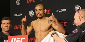 Jose Aldo weighs in ahead of UFC Calgary (UFC on FOX 30)