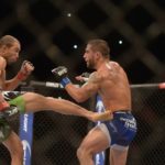 Jose Aldo (left) against Chad Mendes