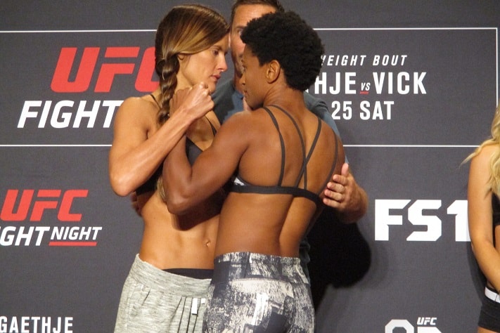 Cortney Casey (left) and Angela Hill, UFC Lincoln