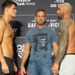 Mickey Gall (left) and George Sullivan facing off ahead of UFC Lincoln