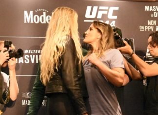 Katlyn Chookagian and Jennifer Maia, UFC 244 Media Day