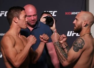 UFC Jacksonville Results: Brian Kelleher Weathers the Storm to KO Azure Hunter Azure and Brian Kelleher, UFC Jacksonville