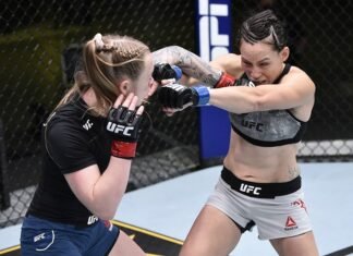 Kay Hansen hits Jinh Yu Frey, UFC on ESPN 12