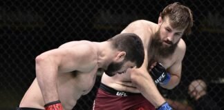Tanner Boser punches Philipe Lins at UFC on ESPN 12