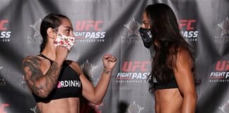 Emily Ducote and Juliana Lima, Invicta FC 40 weigh-in