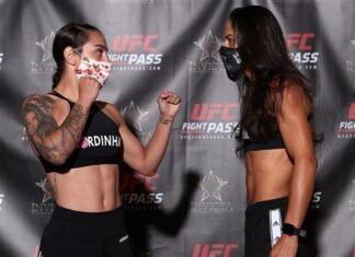 Emily Ducote and Juliana Lima, Invicta FC 40 weigh-in