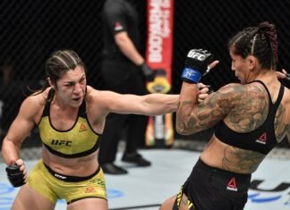 Bethe Correia lands on Pannie Kianzad UFC Fight Island 3