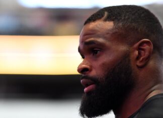Tyron Woodley UFC Vegas 11 post-fight press conference poster