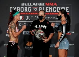 Cris Cyborg and Arlene Blencowe, Bellator MMA