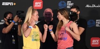 Holly Holm and Irene Aldana, UFC Fight Island 4