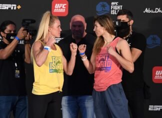 Holly Holm and Irene Aldana, UFC Fight Island 4