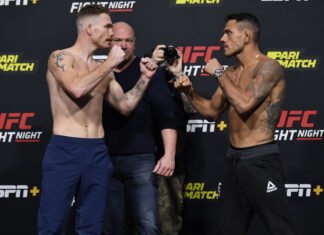 Paul Felder and Rafael dos Anjos, UFC Vegas 14 weigh-in