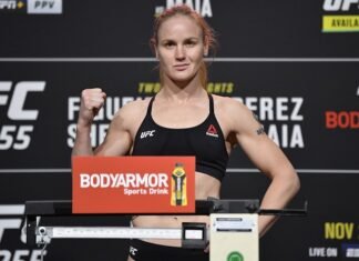 Valentina Shevchenko UFC 255 weigh-in