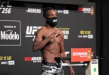 Manel Kape weighing in at UFC 256, as a backup