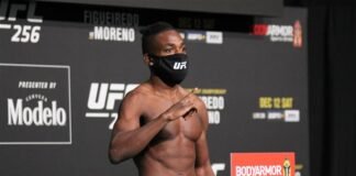 Manel Kape weighing in at UFC 256, as a backup