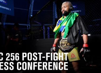 Deiveson Figueiredo UFC 256 post-fight press conference graphic