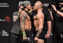 Dustin Poirier and Conor McGregor, UFC 257 weigh-in