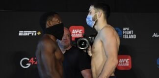 Phil Hawes and Nassourdine Imavov, UFC Fight Island 7 weigh-in