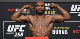 Kamaru Usman UFC 258 weigh-in