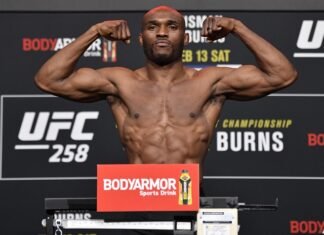 Kamaru Usman UFC 258 weigh-in
