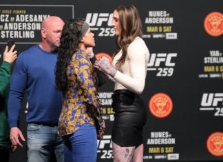 Amanda Nunes and Megan Anderson, UFC 259 press conference