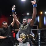 Francis Ngannou following his defeat of Stipe Miocic at UFC 260