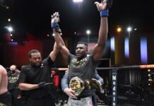 Francis Ngannou following his defeat of Stipe Miocic at UFC 260