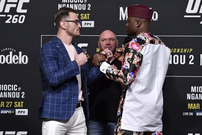 Stipe Miocic and Francis Ngannou, UFC 260 face-off