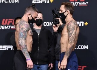 Gregor Gillespie and Brad Riddell, UFC Vegas 22 face-off