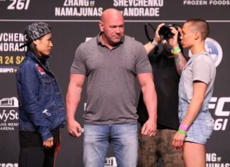 Weili Zhang and Rose Namajunas, UFC 261