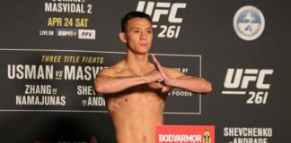 Zhu Rong UFC 261 weigh-in