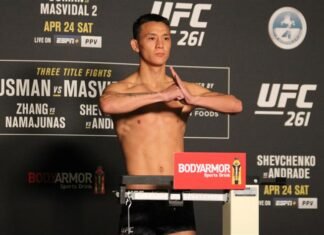 Zhu Rong UFC 261 weigh-in