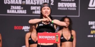 Weili Zhang, UFC 261 ceremonial weigh-in