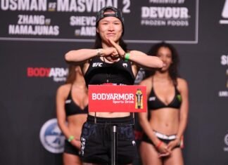 Weili Zhang, UFC 261 ceremonial weigh-in