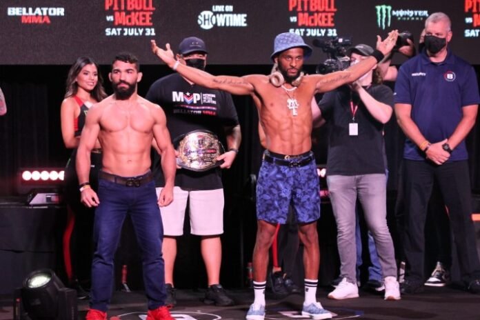 Patricio Pitbull and A.J, McKee, Bellator 263 weigh-in