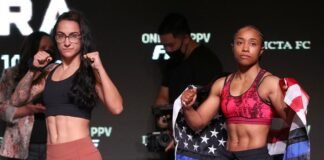 Emily Ducote and Danielle Taylor, Invicta FC 44 weigh-in
