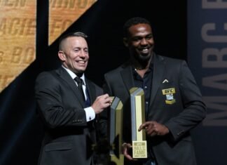 Georges St-Pierre and Jon Jones, UFC Hall of Fame Induction ceremony 2021