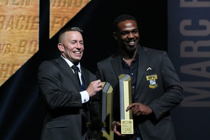 Georges St-Pierre and Jon Jones, UFC Hall of Fame Induction ceremony 2021