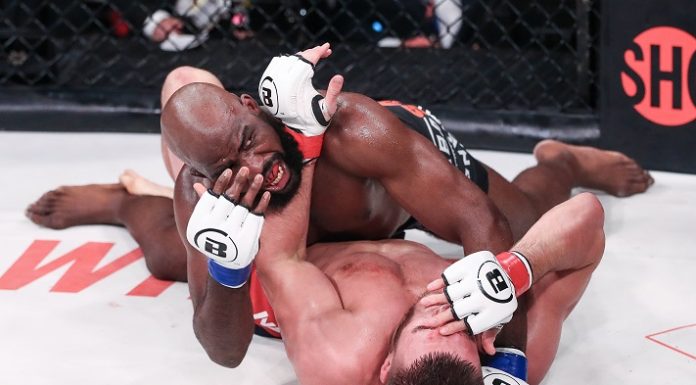 Corey Anderson (top) and Vadim Nemkov, Bellator 277