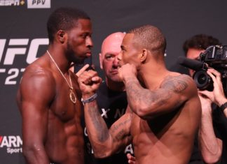 Randy Brown and Khaos Williams, UFC 274 ceremonial weigh-in