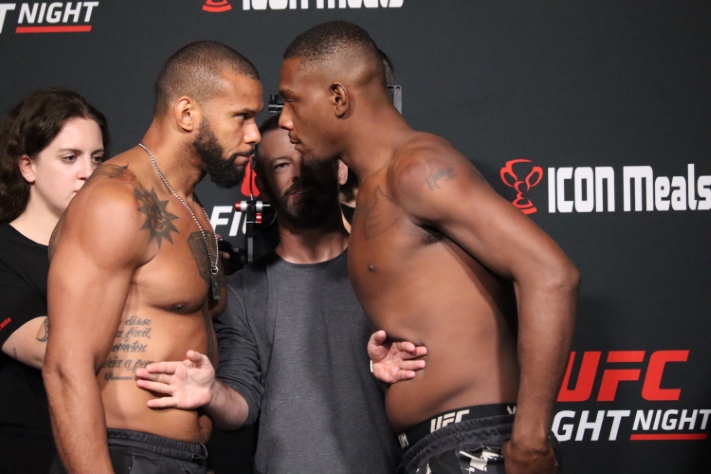 Santos vs. Hill Weigh-In and Face-Off Photo Highlights