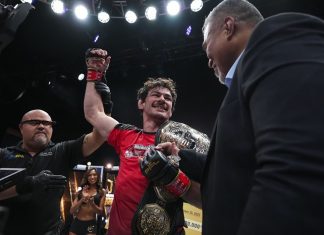 Olivier Aubin-Mercier at the PFL 2022 World Championship following his win over Stevie Ray
