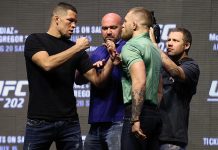 Nate Diaz and Conor McGregor face off ahead of UFC 202