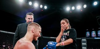 Luke Trainer proposes in the cage at Bellator 293