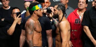 Gilbert Burns and Jorge Masvidal, UFC 287 weigh-in